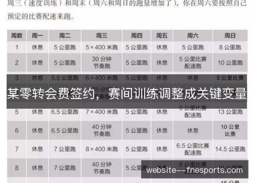 某零转会费签约，赛间训练调整成关键变量